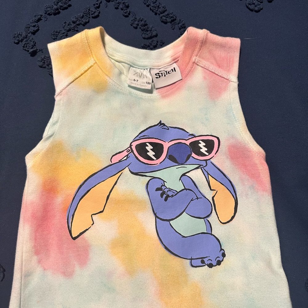 Disney Stitch Pink and Blue Tank Top